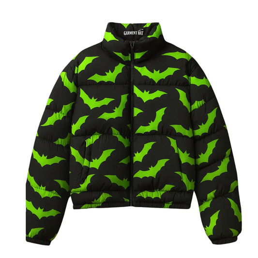 Garment Bat Full of Bats Puffer Jacket – Gothic Streetwear Outerwear