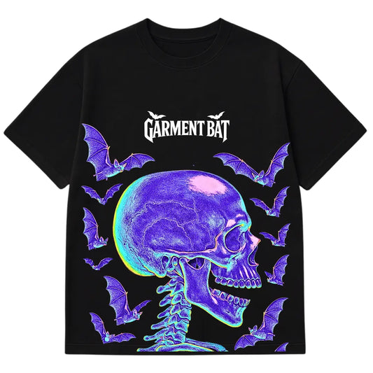 Garment Bat X-Ray Skull & Bats T-Shirt  Gothic Streetwear Graphic Tee