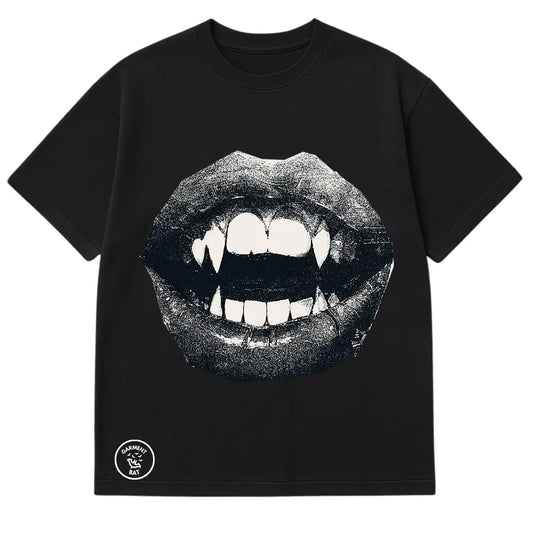 Garment Bat Vampire Bite T-Shirt – Gothic Streetwear Graphic Tee