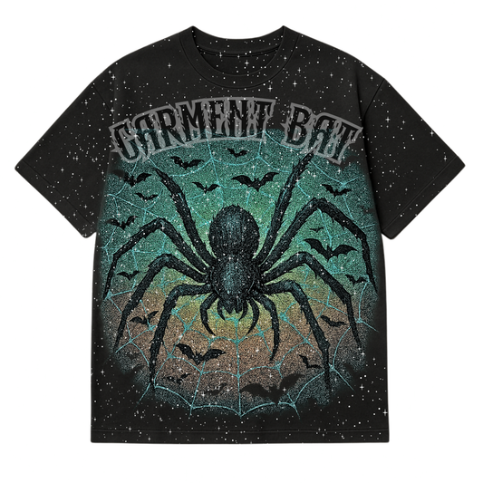 *LIMITED EDITION* Spider Web & Bat T-Shirt – Gothic Streetwear Graphic Tee | Garment Bat