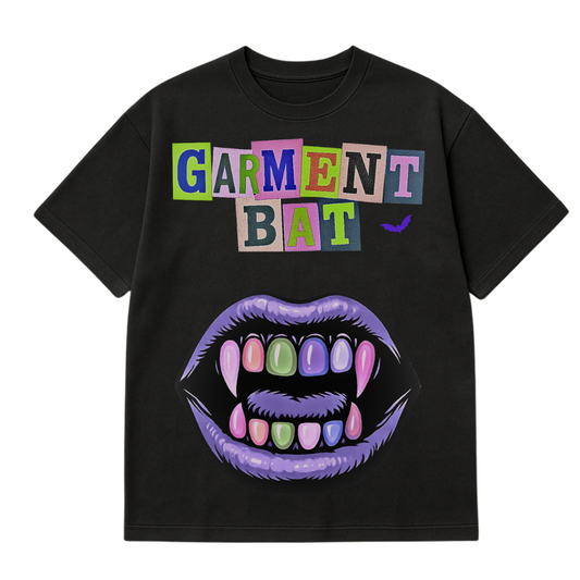 Bad Behavior Vampire Mouth T-Shirt – Gothic Streetwear Graphic Tee | Garment Bat
