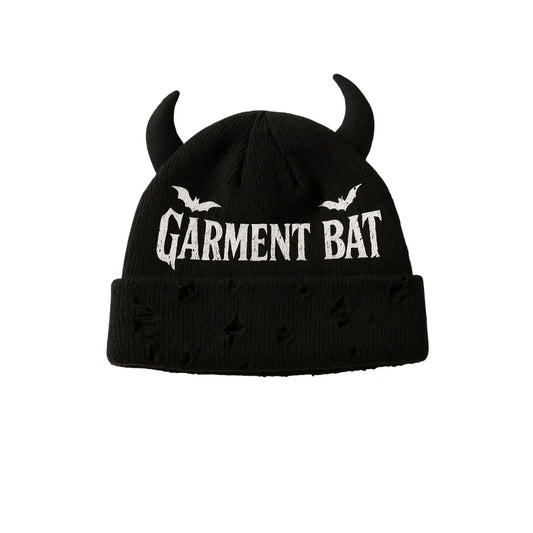 Garment Bat Horn Beanie – Gothic Streetwear Skully Hat